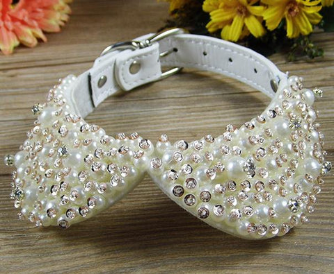 Fashion Bling Rhinestones Pearl Collar
