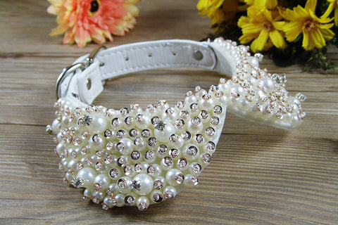 Fashion Bling Rhinestones Pearl Collar