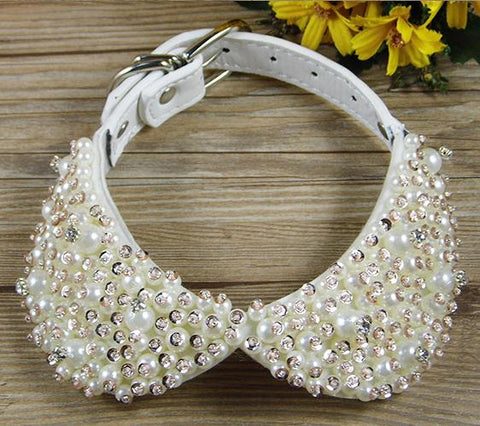 Fashion Bling Rhinestones Pearl Collar