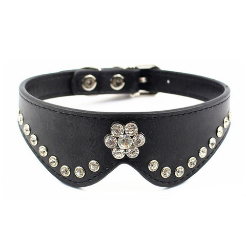 Leather Rhinestone Collars